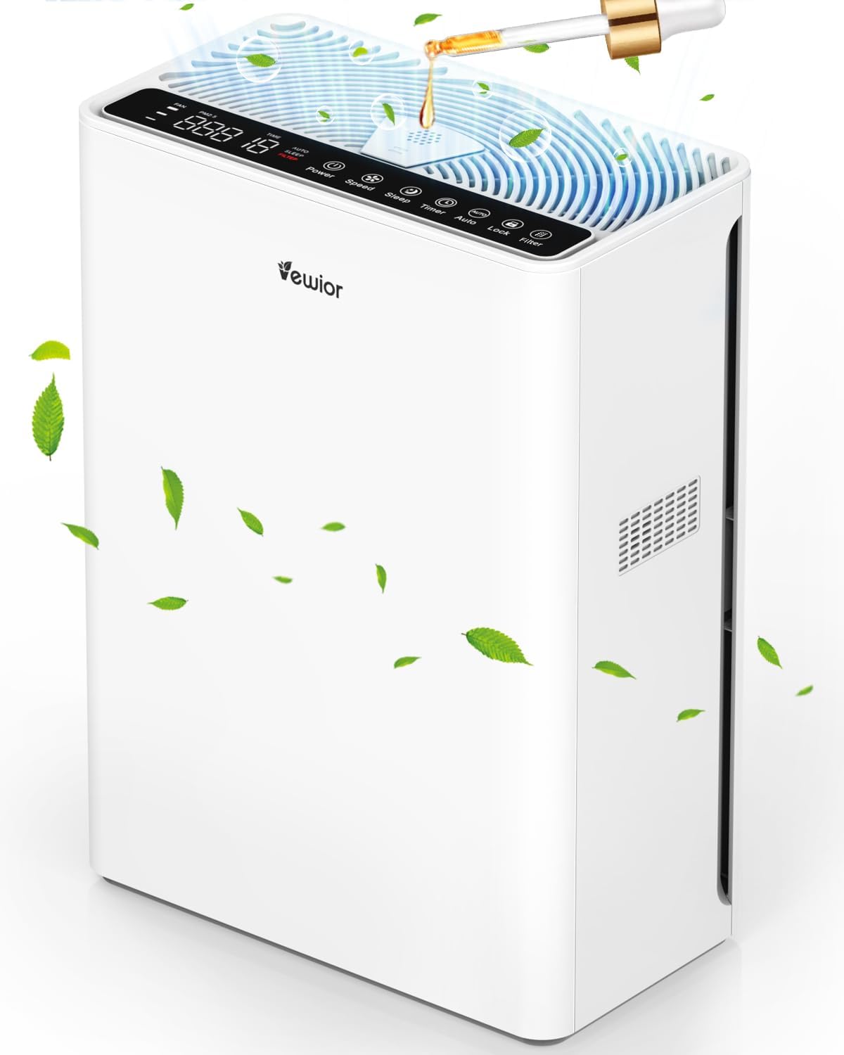 VEWIOR Air Purifier for Home Large Room - H13 HEPA Air Purifier with Fragrance Sponge Timer, 15dB Quiet Air Cleaner for Smoke Pollen Pet Dander