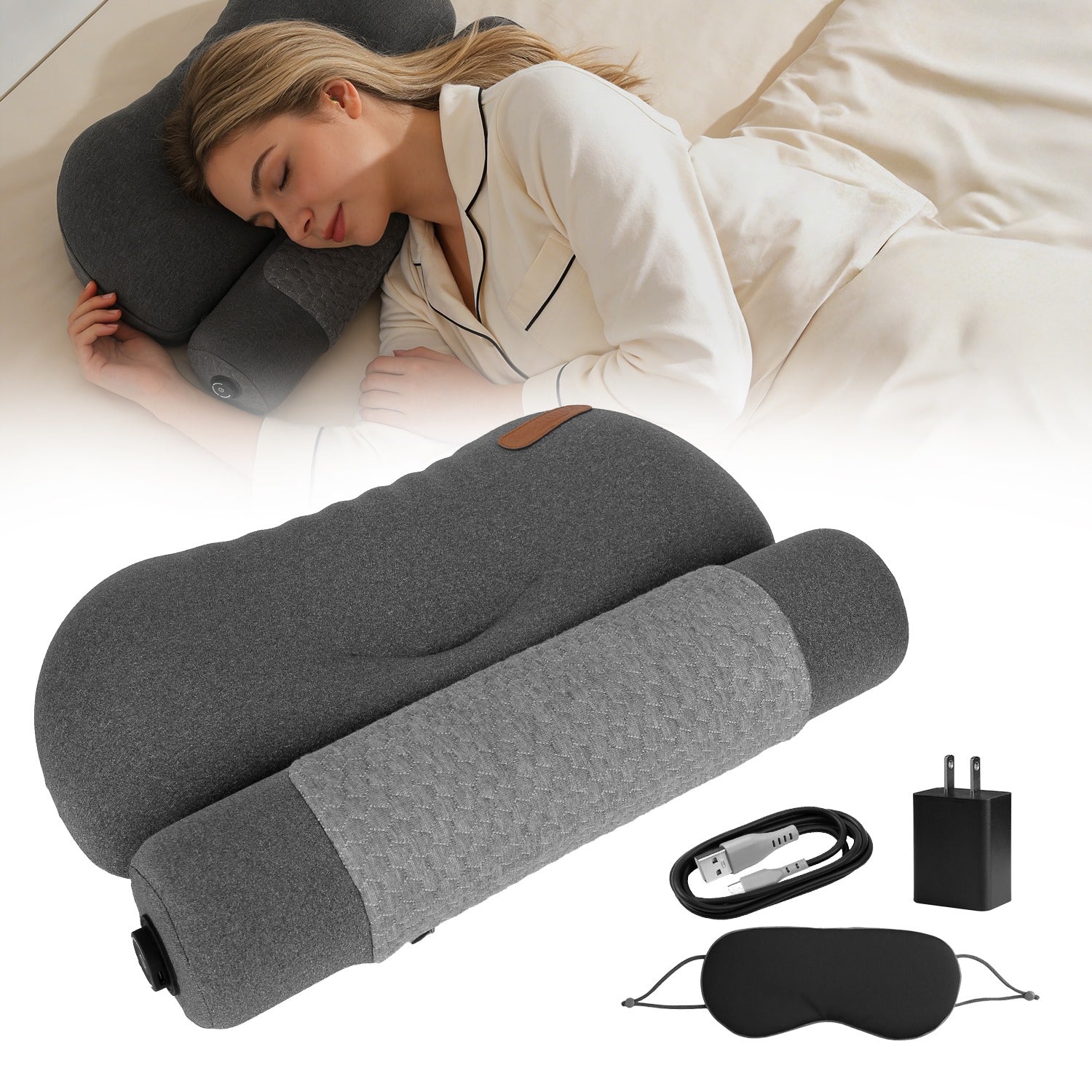 Heated Neck Pillow with 3 Heat Levels, 55D Memory Foam Cervical Pillow for Neck Pain Relief, 30 Mins Auto Off Heating Pillow for Home Office Travel, Zero Pressure Memory Foam Neck Support Pillow with Auto Shut Off & Overheat Protection